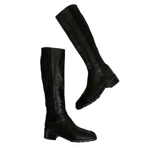 Stuart Weitzman | Pull on Black Leather City Boots
